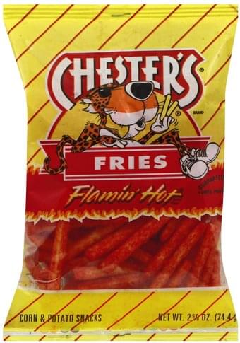 Chesters Flamin Hot Fries Corn Potato Snacks 2 625 Oz Nutrition Information Innit