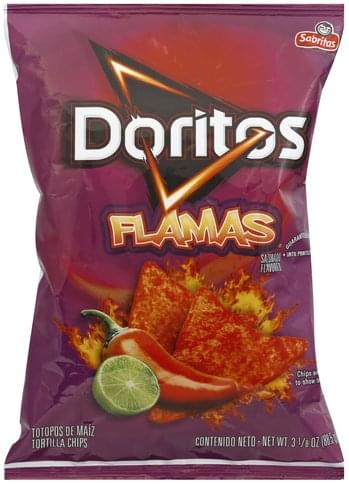 Doritos Sazonado Flavored Tortilla Chips 3 125 Oz Nutrition Information Innit