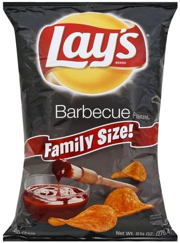 Lays Barbecue Flavored, Family Size! Potato Chips - 9.75 Oz, Nutrition ...