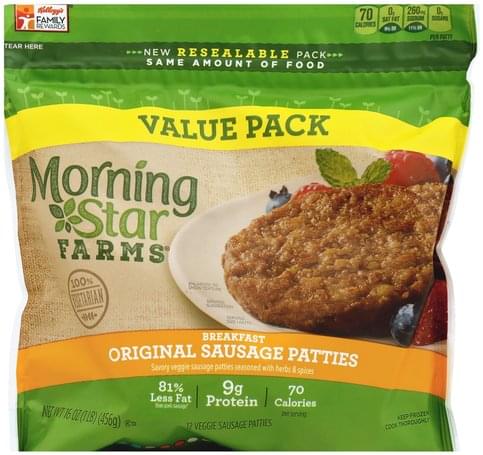 MorningStar Farms Veggie, Breakfast, Original, Value Pack Sausage ...