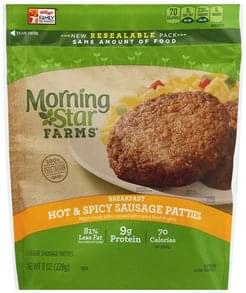 MorningStar Farms Veggie, Hot & Spicy Sausage Patties - 6 ea, Nutrition ...