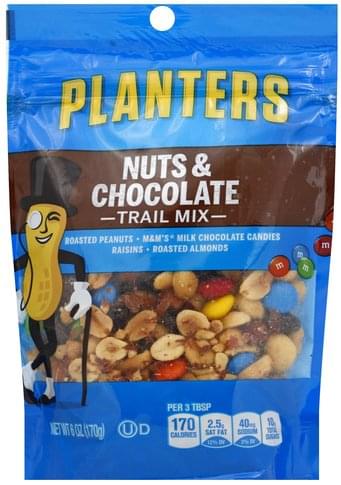 Planters Nuts & Chocolate Trail Mix - 6 oz, Nutrition Information | Innit