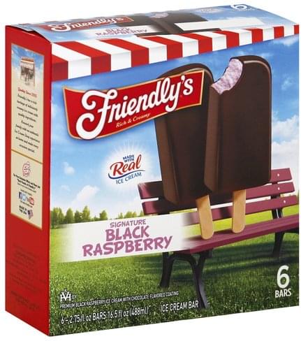 Friendlys Signature Black Raspberry Ice Cream Bar - 6 ea, Nutrition ...