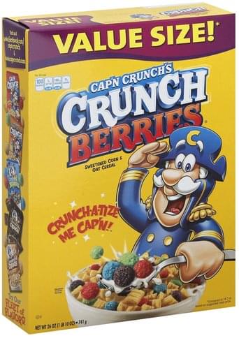 Capn Crunch Berries, Value Size! Cereal - 26 Oz, Nutrition Information 