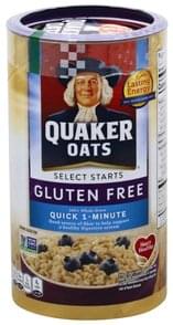 Quaker Gluten Free, Quick 1-Minute Oats - 18 oz, Nutrition Information ...