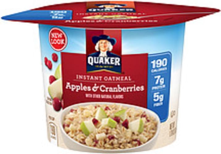 Quaker Oatmeal Apples And Cranberries Instant Oatmeal 179 Oz