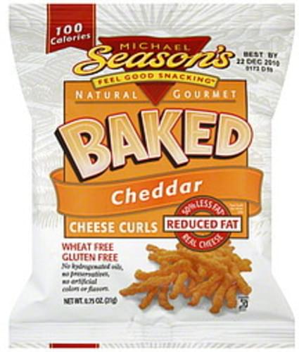 Michael Season's Baked Cheddar 0.75 Oz Cheese Curls - 24 pkg, Nutrition ...