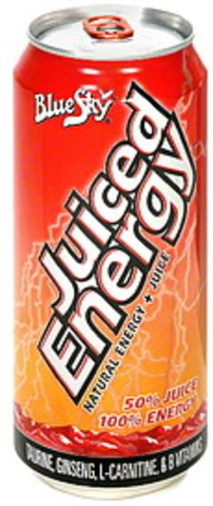 Blue Sky Juiced Energy Natural 16 Oz Energy Drink 12 Pkg Nutrition Information Innit