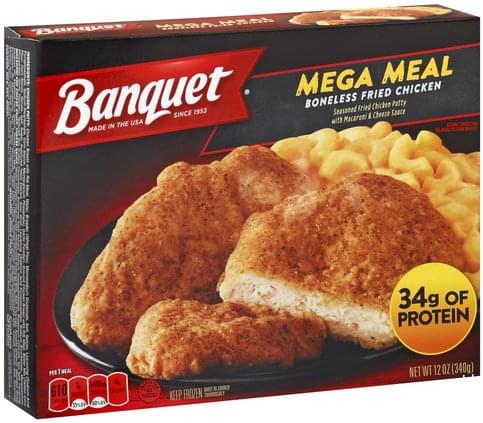 Banquet Mega Meal Boneless Fried Chicken - 12 oz, Nutrition Information ...