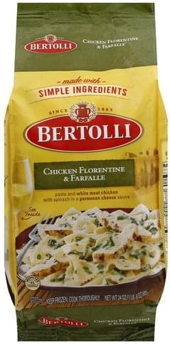 Bertolli Chicken Florentine & Farfalle - 24 Oz, Nutrition Information ...