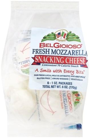 BelGioioso Fresh Mozzarella Snacking Cheese - 6 Ea, Nutrition ...