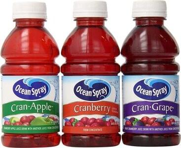 Ocean Spray Cran-Grape/Cranberry/Cran-Apple 10 Oz Juice Drink Variety ...