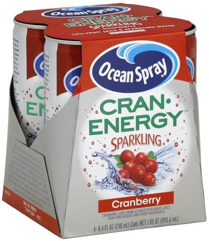 Ocean Spray Sparkling Cranberry Juice Drink 4 Ea Nutrition   00031200003577 5iojtiyNarSSIQ 0 S500 