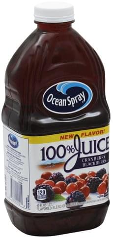 Ocean Spray Cranberry Blackberry Flavor 100% Juice - 60 Oz, Nutrition ...