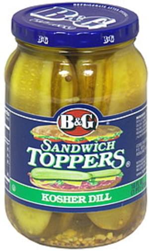 B & G B & G Sandwich Toppers Kosher Pickle Dills - 16 Fl, Nutrition ...