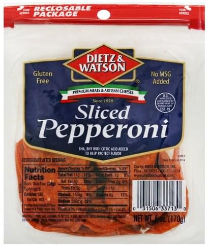 Dietz Watson Sliced Pepperoni 6 Oz Nutrition Information Innit