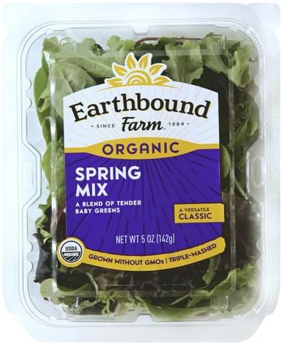 Earthbound Farm Organic Spring Mix - 5 oz, Nutrition Information | Innit