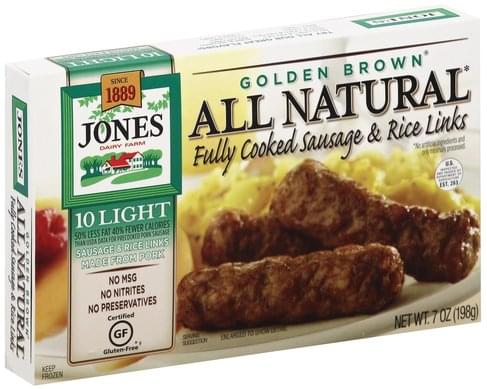 Jones Dairy Farm Fully Cooked, Golden Brown Sausage & Rice Links - 7 oz