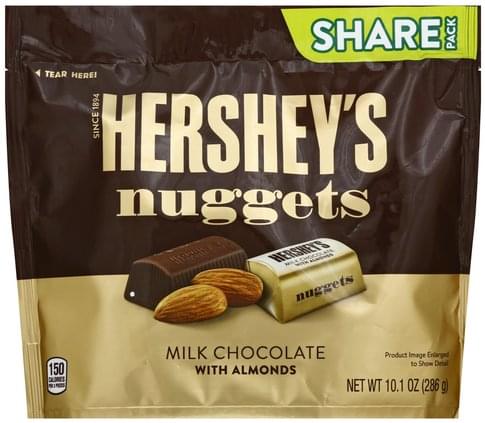 Hersheys with Almonds, Share Pack Milk Chocolate - 10.1 oz, Nutrition ...