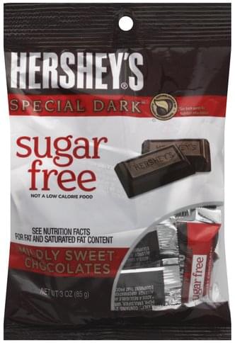 Hersheys Mildly Sweet, Special Dark, Sugar Free Chocolates - 3 oz ...