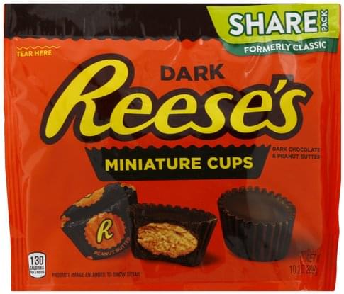 REESE'S Miniatures Dark Chocolate Peanut Butter Cups, 10.2 oz bag