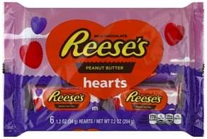 Reeses Milk Chocolate Peanut Butter Hearts - 6 ea, Nutrition ...