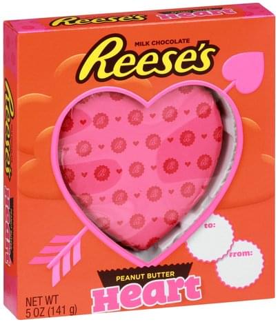 Reeses Milk Chocolate, Heart Peanut Butter - 5 oz, Nutrition ...