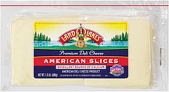 Land O Lakes Deli American Slices White Cheese - 1.5 lb, Nutrition ...