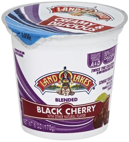 Land O Lakes Lowfat, Blended, Black Cherry Yogurt - 6 oz, Nutrition ...