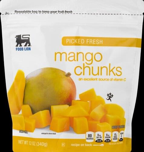 Food Lion Picked Fresh Mango Chunks - 12 oz, Nutrition Information | Innit