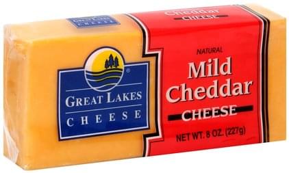 Great Lakes Cheese Natural, Mild Cheddar Cheese - 8 Oz, Nutrition ...