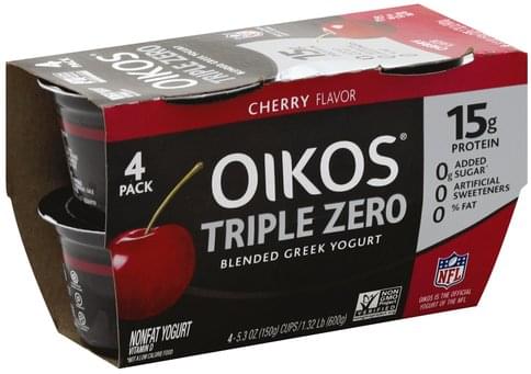 oikos Nonfat, Cherry, 4 Pack Yogurt - 4 ea, Nutrition Information | Innit