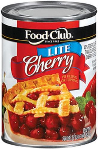 Food Club Lite Cherry Pie Filling Or Topping 20 Oz Nutrition Information Innit