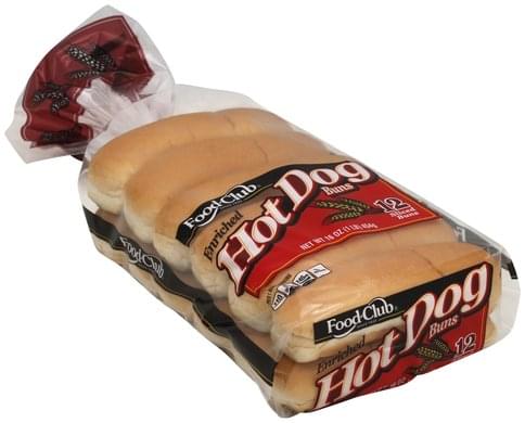 Food Club Enriched, Sliced Hot Dog Buns - 12 Ea, Nutrition Information ...