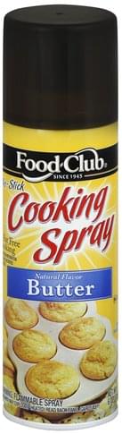 Food Club No-Stick, Butter Cooking Spray - 6 oz, Nutrition Information ...