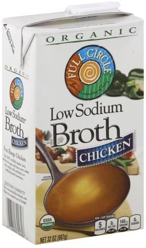 Full Circle Low Sodium, Chicken Broth - 32 oz, Nutrition Information ...