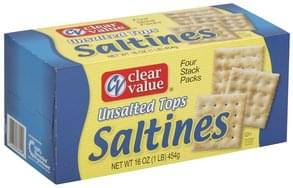 Clear Value Unsalted Tops Saltines - 4 ea, Nutrition Information | Innit