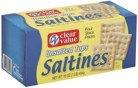 Clear Value Unsalted Tops Saltines - 4 Ea, Nutrition Information 