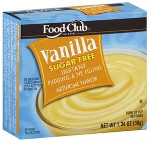 Food Club Instant, Sugar Free, Vanilla Pudding & Pie Filling - 1.34 oz ...