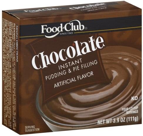 Food Club Instant, Chocolate Pudding & Pie Filling - 3.9 oz, Nutrition ...