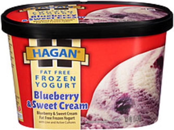 Hagan Ice Cream Fat Free Frozen Yogurt Blueberry & Sweet Cream  QT,  Nutrition Information | Innit