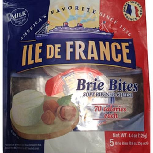 Ile De France Brie Bites Soft Ripened Cheese - 25 G, Nutrition ...