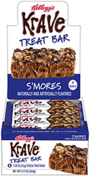 Kellogg S Krave Treat Bars S Mores Single Serve Cereal Bars 12 7 Oz Nutrition Information Innit