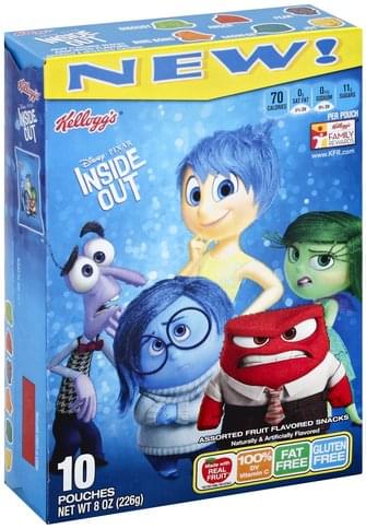 Kelloggs Assorted, Disney-Pixar Inside Out Fruit Flavored Snacks - 10 ...