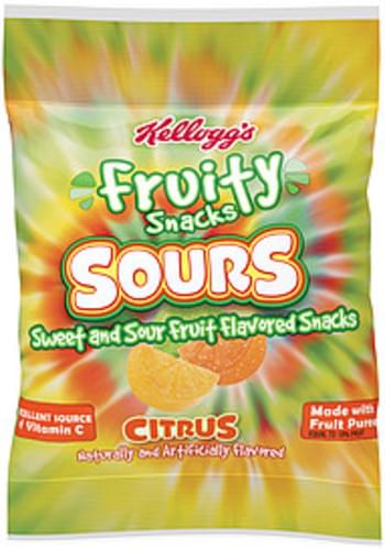 Kellogg S Fruity Snacks Sours Citrus Fruit Flavored Snacks 2 Oz Nutrition Information Innit