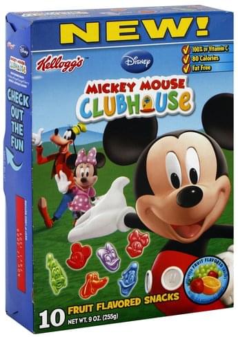 Kelloggs Assorted Fruit Flavored, Mickey Mouse Clubhouse Snacks - 10 ea ...