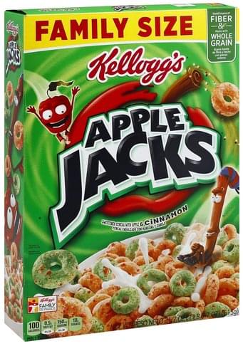 Apple Jacks Sweetened, with Apple & Cinnamon, Family Size Cereal - 21.7 ...