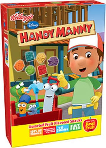 Kelloggs Disney Handy Manny Assorted Pouches Fruit Flavored Snacks