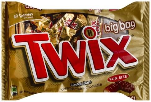 Twix Caramel, Milk Chocolate, Fun Size, Big Bag Cookie Bars - 22.34 Oz ...