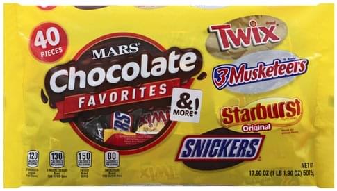 Mars Chocolate Favorites & More Candy - 40 ea, Nutrition Information ...